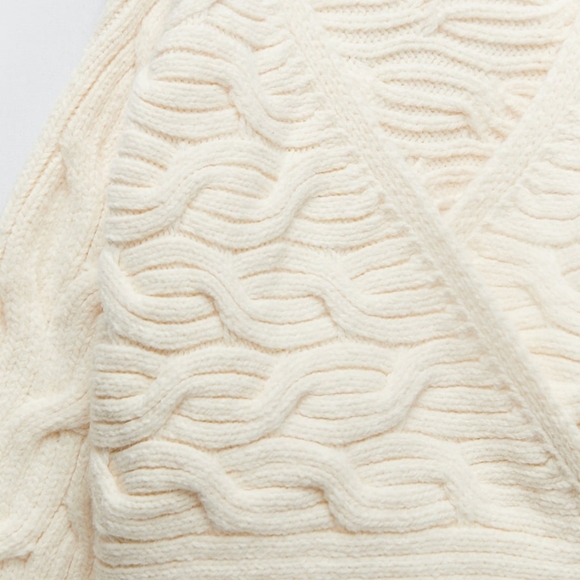 NWT ZARA | Bloggers Fave Cable Knit Sweater Jacket - Picture 15 of 16